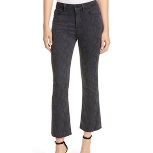 NEW Frame Le Crop Mini Boot Snakeprint Jeans